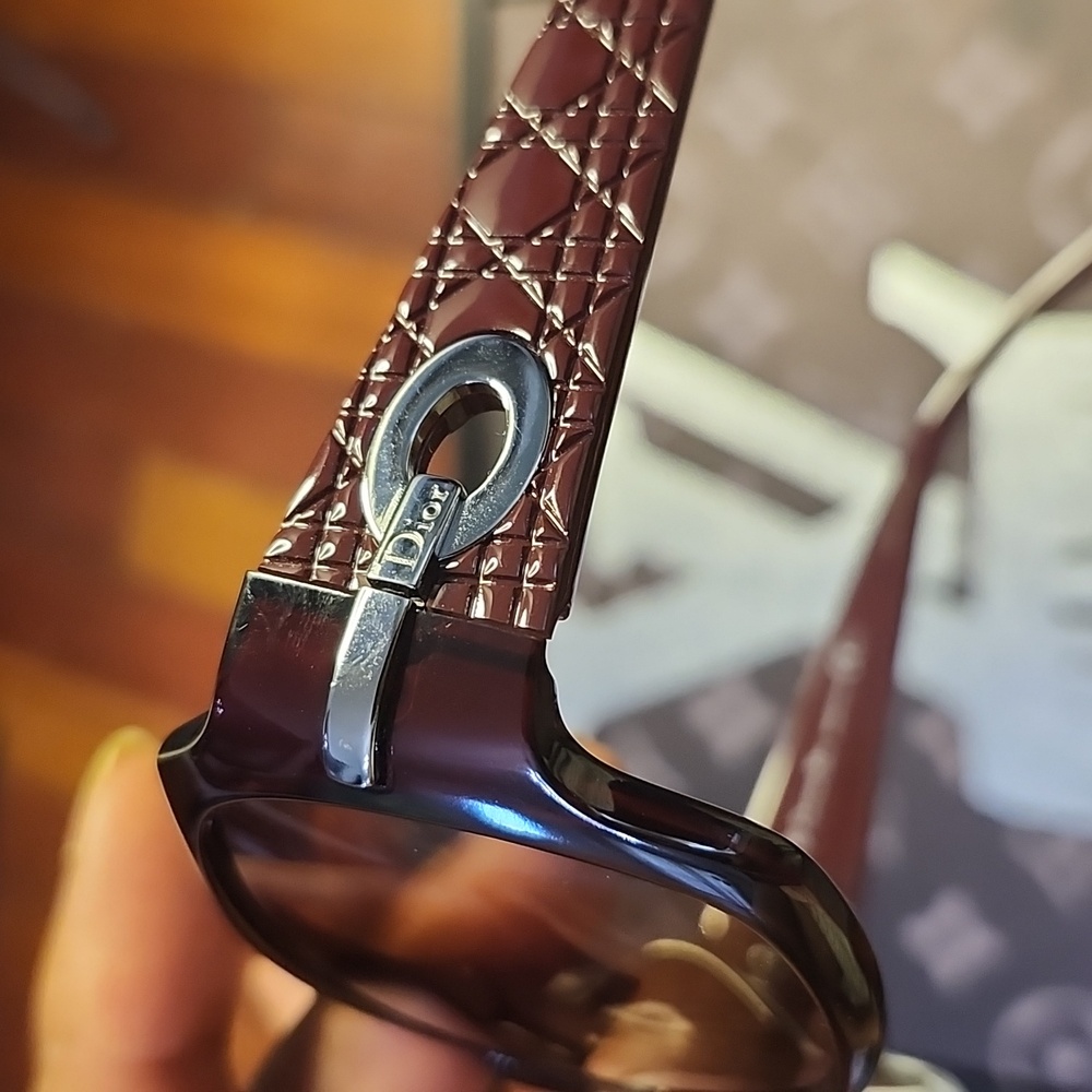 My Lady Dior Brownish Red Sunglasses W/Elegant Design Silver & Logo Accent EUC! - Picture 7 of 11